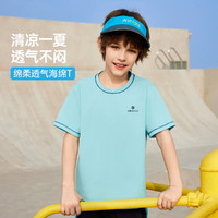 ASK junior 男童短袖T恤夏季女童凉感透气渐变儿童POLO衫运动T恤 浅蓝色 150