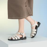 红蜻蜓 女鞋2024夏季编织罗马凉鞋包头镂空凉鞋透气猪笼鞋
