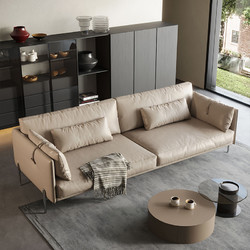 PAULJOHN意式极简真皮沙发客厅现代北欧设计师小户型高脚羽绒沙发