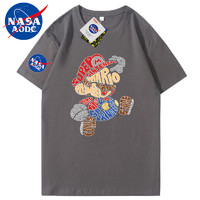 NASAD-IEU NASA聯名220克重磅純棉短袖t恤男半袖夏季寬松純白色打底衫上衣服