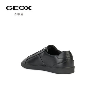 GEOX杰欧适男鞋2024年夏季纯色酷帅圆头休闲板鞋U45CHB 黑色C9999 42