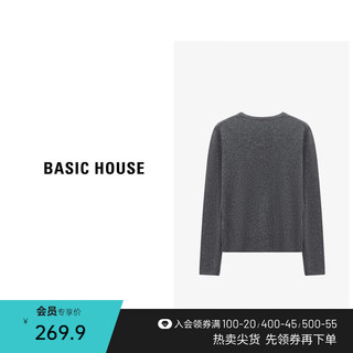 Basic House/百家好春季气质时尚百搭针织衫B0624H5E022 中灰 L120-130斤