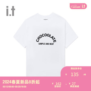 :CHOCOOLATE it男装圆领短袖T恤2024夏季简约基础半袖002880 WHX/白色 S