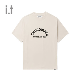 :CHOCOOLATE it男装圆领短袖T恤2024夏季简约基础半袖002880 BKX/黑色 L