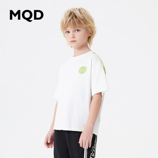MQD童装男童宽松短袖T恤24夏装儿童立体印花T恤 本白 170cm