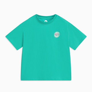 MQD童装男童宽松短袖T恤24夏装儿童立体印花T恤 绿色 150cm