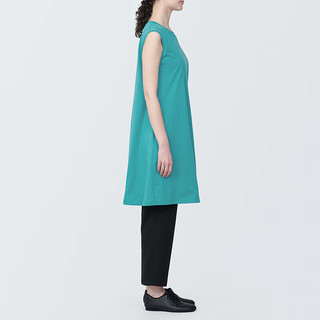 无印良品（MUJI）女式 天竺织 无袖连衣裙 女装裙子夏季 BB2POA4S 浅绿色 XL （165/92A）
