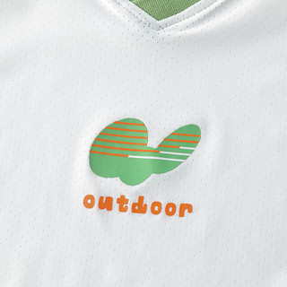 拉比树童装男童运动T恤2024年夏季宝宝套头短袖上衣透气速干衣 白色 100cm