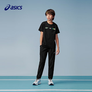 asics亚瑟士童装儿童运动长裤夏季舒适裤子吸湿速干舒适 001黑色 110cm