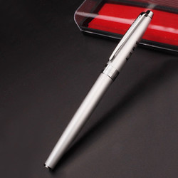 HERO 英雄 软笔钢笔式毛笔便携小楷软头笔抄经笔书法软笔1080 银色-单支装