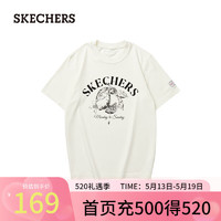 斯凯奇（Skechers）雅钻系列中性针织短袖T恤衫L124U136 奶油米白/00NA XXL