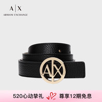 阿玛尼 EMPORIO ARMANIARMANI EXCHANGE24春夏AX女士镂空徽标字母扳扣腰带 77520黑色 85