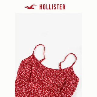 HOLLISTER24夏季甜辣度假风印花露背吊带连衣裙女 KI359-4180 深红色图案 XXS (160/80A)标准版
