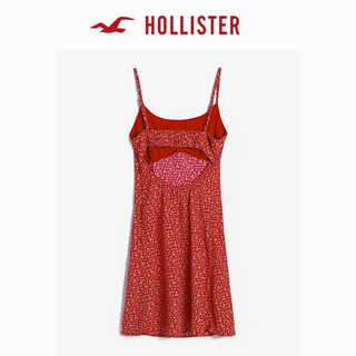 HOLLISTER24夏季甜辣度假风印花露背吊带连衣裙女 KI359-4180 深红色图案 XXS (160/80A)标准版