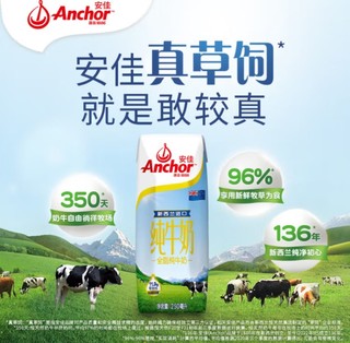 Anchor 安佳 3.6g蛋白质 全脂牛奶 250ml*24整箱 新西兰原装进口草饲牛奶