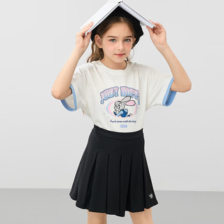 迪士尼童装男女童针织凉感抗菌短袖T恤2024年夏季儿童朱六一儿童节 本白 130