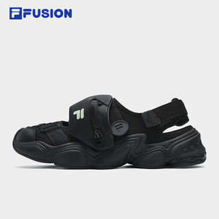 FILA FUSION斐乐潮牌女鞋运动凉鞋2024夏季休闲运动鞋怪兽鞋 黑-BK 35.5