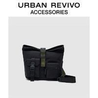 URBAN REVIVO2024夏季男士机能运动多袋斜挎包UAMB40086 黑色