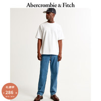 ABERCROMBIE & FITCH男装女装装 24夏季宽松休闲美式风重磅T恤 KI124-3659 白色 XS (170/84A)