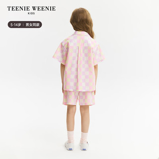 Teenie Weenie Kids小熊童装24夏季男女童纯棉混色格纹套装 粉色-裤子 160cm