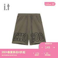 :CHOCOOLATE it男装宽松运动短裤2024夏季潮流休闲卫裤003200 GYD/灰色 S