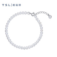 TSL 谢瑞麟 淡水珍珠925银手链复古简约珍珠手链BD237