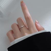 DTOTO 生日礼物925银W字母戒指女指环时尚ins个性细圈食指戒指女
