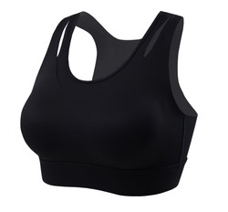 macondo 马孔多 女子运动文胸 马拉松跑步训练中强度支撑内衣女 吸湿速干 黑色 S
