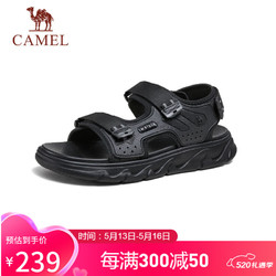 CAMEL 骆驼 男士潮流运动休闲厚底透气凉鞋子 G14M547631 黑色 41