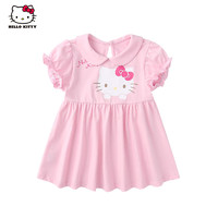 Hello Kitty HelloKitty童装女童夏季短袖韩版连衣裙小童公主裙百褶裙