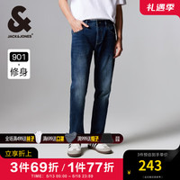 杰克·琼斯（JACK&JONES）牛仔裤男夏季百搭901修身小脚裤子休闲牛仔男裤品牌男装衣服 E39中蓝牛仔 185/88A/XLRW