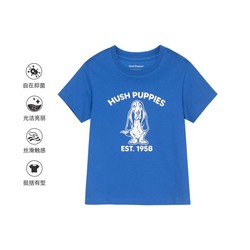 Hush Puppies 暇步士 男童女童短袖圆领衫24年夏季新款儿童全棉运动T恤轻薄透气
