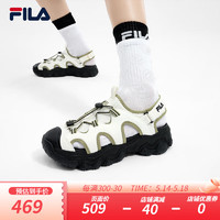 FILA 斐乐 FLUID 5 SANDAL复古凉鞋女2024夏猫爪凉鞋 雪白/苔藓绿色-SM 39