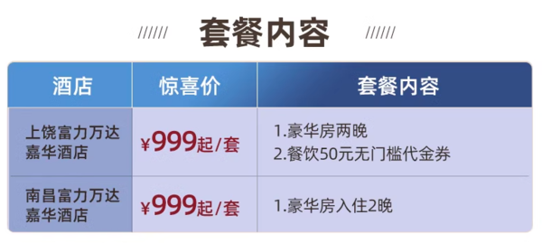 周末不加价！强势崛起的江西2大目的地！万达酒店上饶/南昌2店2晚可拆分通兑