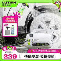 LUTIAN 绿田 家用洗车机220V 横款卧式便携 1400W 河豚标配- 8米出水管+壶+洗车液