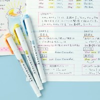 ZEBRA 斑马牌 日本ZEBRA斑马笔荧光色笔WKT7双头标记笔学生用手帐笔