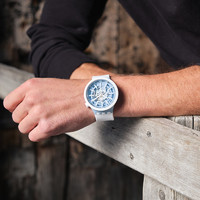 swatch 斯沃琪 瑞士手表 BIG BOLD 系列 纯净蓝白 石英学生手表 SB03N103