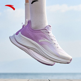 安踏轻质丨女鞋运动鞋网面透气舒适软弹跑步鞋女122425541 纯净白/浅雾紫-2 7 （女38）