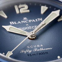 BLANCPAIN 寶珀 S.WATCH聯名手表斯.沃琪腕表瑞士五十噚機械手表銀盤SO35S100南大洋42.3mm