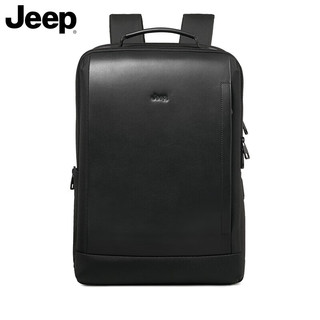 Jeep双肩包男大容量商务休闲背包牛皮多功能电脑包旅行包大书包 520