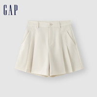 Gap女装2024夏季新款易打理压褶直筒短裤宽松百搭遮肉显瘦465303