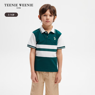 Teenie Weenie Kids小熊童装男童24年夏运动POLO衫印花短袖T恤 绿色 150cm