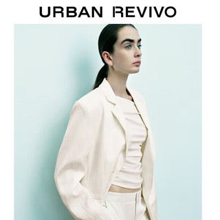 URBAN REVIVO 女士魅力通勤廓形翻驳领西装外套 UWG140049 本白 S