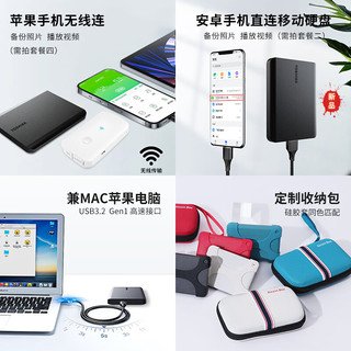 东芝（TOSHIBA）新小黑a5 移动硬盘1t 2t 4t 可接手机 mac usb3.2 可加密 磨砂黑（A5经典款） 4T+防震包+USB线