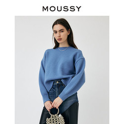 MOUSSY 摩西 2024春季新品设计感通勤系带针织衫女028GAG70-5050