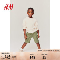 H&M2024春季新款童装男童工装短裤1224143 卡其绿 1