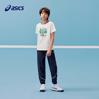 asics/亚瑟士童装2024年夏吸湿速干遮热抗菌趣味棉感短袖T恤 10本白 110cm