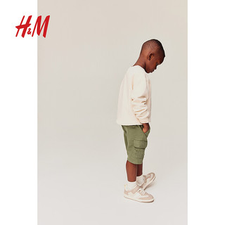 H&M2024春季童装男童工装短裤1224143 卡其绿 130/59