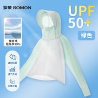 罗蒙儿童防晒衣冰丝凉感男女童防晒服外套皮肤衣防紫外线薄款夏季 绿色-PT13 120
