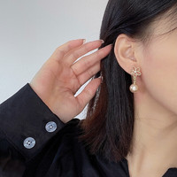 Trendolla 925银针温柔小花珍珠耳钉女气质新款珍珠花朵耳环